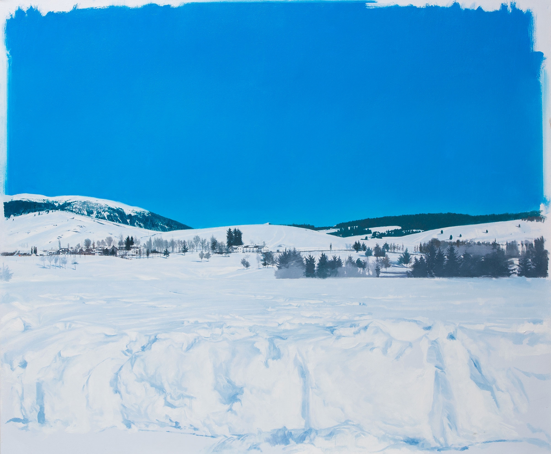 <span class='grassetto'>Visione sintetica e cielo sereno</span>[br], 2015, olio su tela, cm 100x120