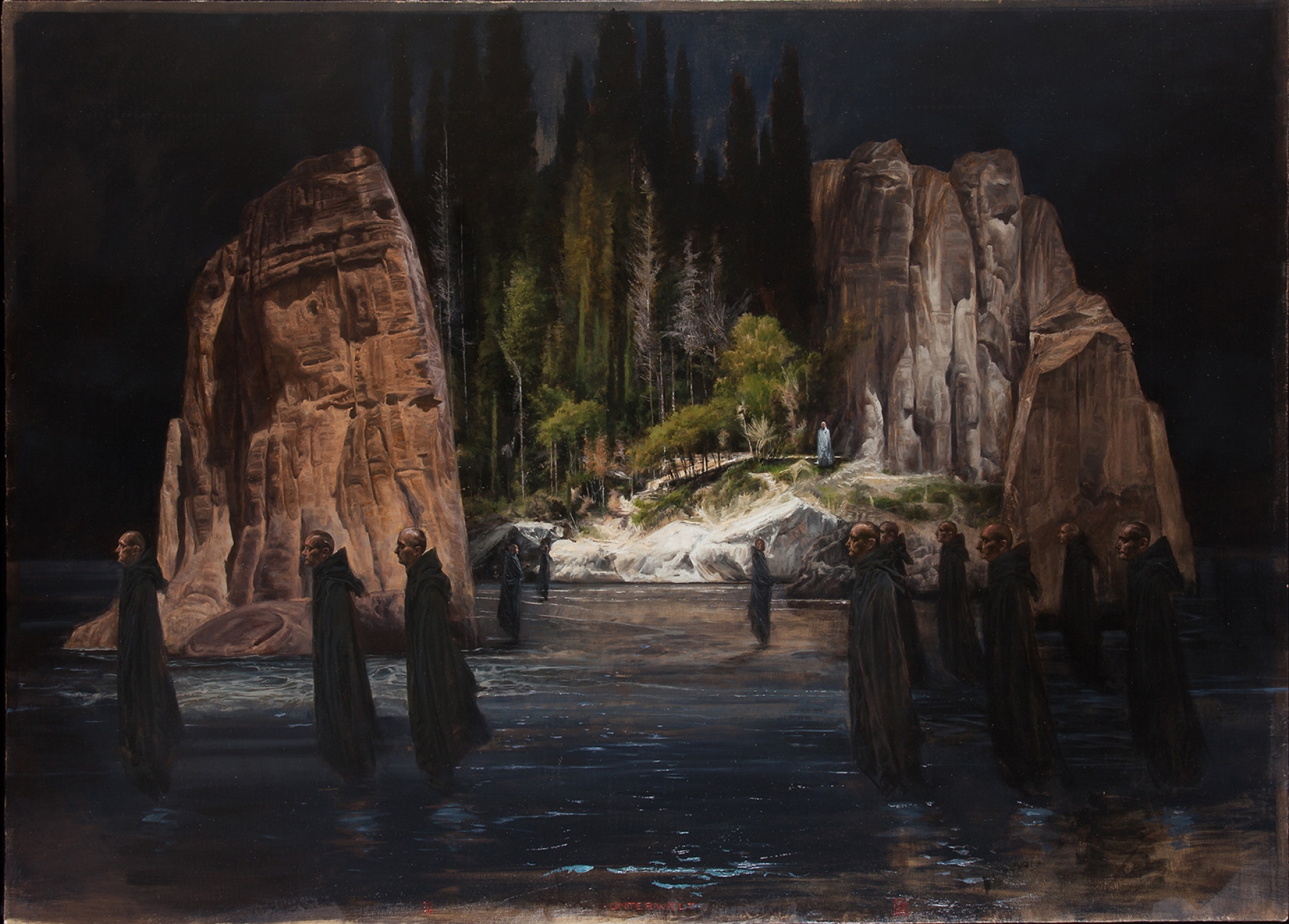 <span class='grassetto'>Unterwelt</span>[br]2014, olio su tela applicata su tavola, cm 100 x 140