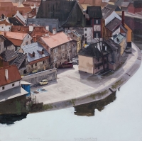 [gr]Acque ferme. Giornata tiepida[/gr][br]2013, olio su tavola, cm. 70 x 70