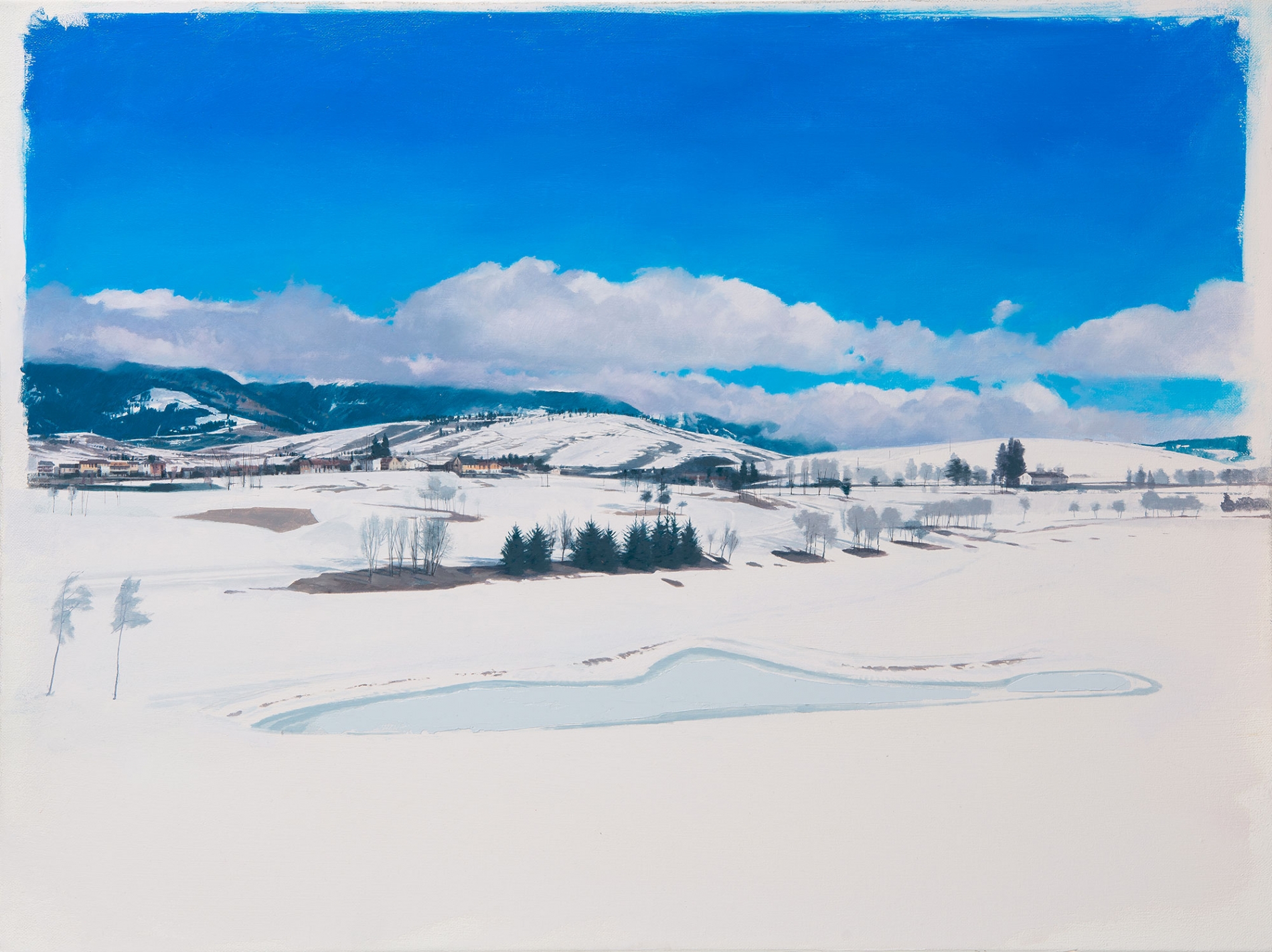 <span class='grassetto'>Piccolo lago ghiacciato</span>[br],2015, olio su tela, cm 60x80