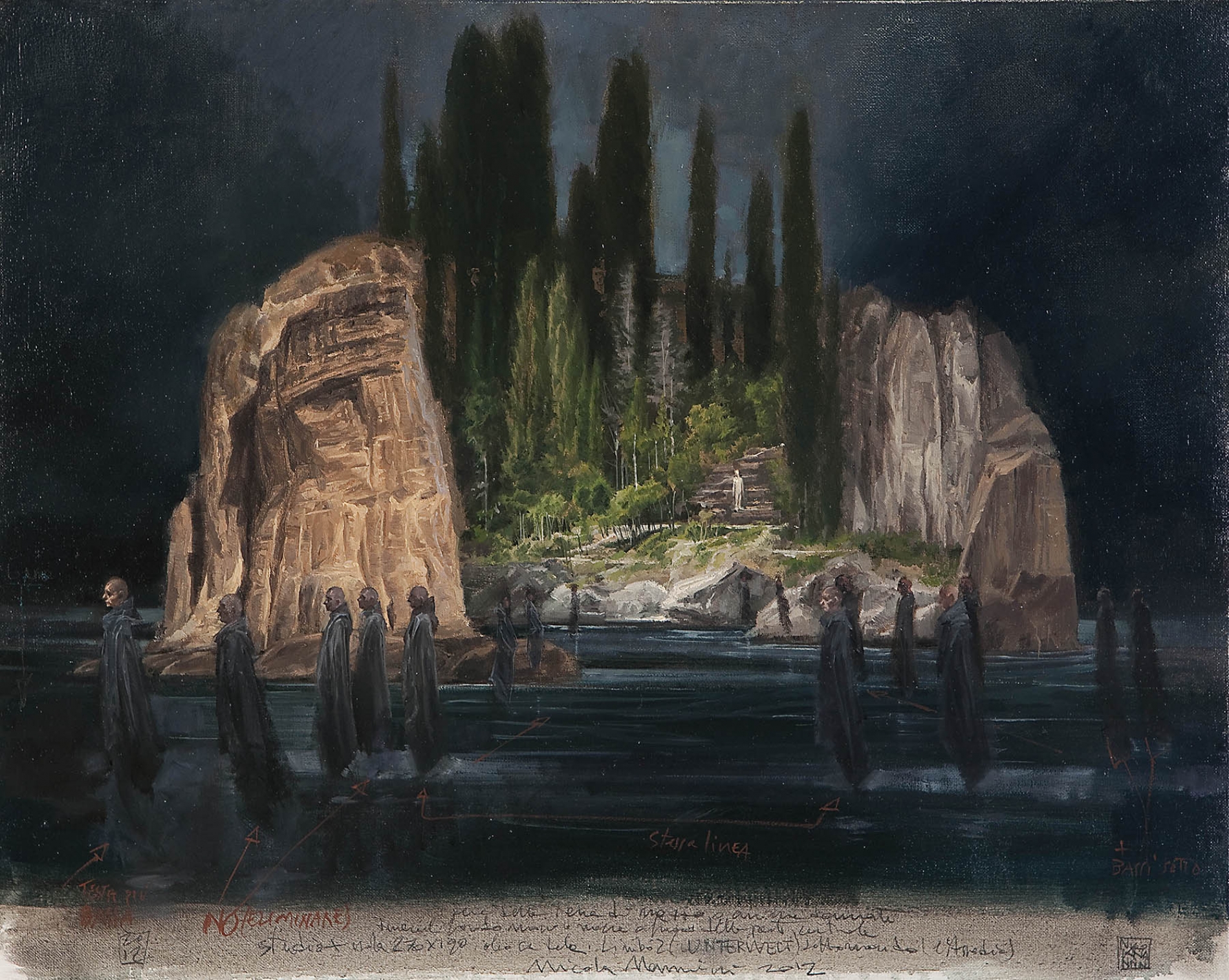 <span class='grassetto'>Unterwelt studio </span>[br], 2012, olio su tela, cm 40x50